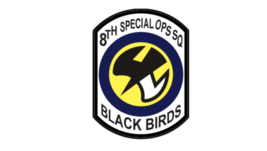 12&quot; air force 8th special ops sq black birds bumper sticker decal usa made - £31.46 GBP