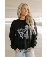 Black Embroidered Howdy Cow Western Graphic Crew Neck Sweatshirt - €19,32 EUR Black Embroidered Howdy Cow Western Graphic Crew Neck Sweatshirt - €19,32 EUR