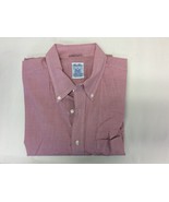 Mens Brooks Brothers Cotton Dress Shirt XL Relaxed Fit Cotton Red White ... - $13.57 CAD
