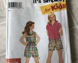 SIMPLICITY 8183 EASY TO MAKE GIRLS TOPS &amp; SHORTS PATTERN SIZE 7 TO 16 Uncut - $10.84