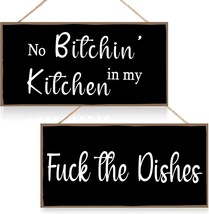 Jetec 2 Pcs. Funny Kitchen Signs No Bitchin&#39; In My Kitchen Rustic, 10 X ... - $26.93