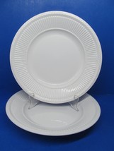 Wedgwood Queensware Edme White Set Of 2 Ribbed 9 3/4&quot; X 1 1/4&quot; Indv Past... - $49.00