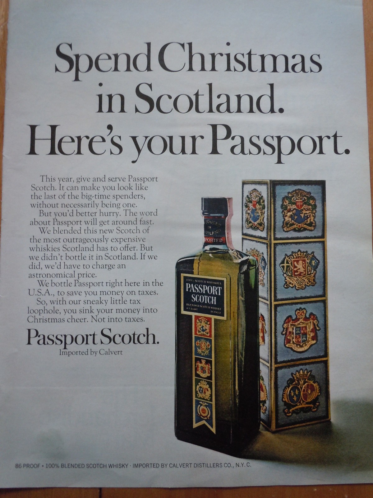 Passport Scotch Print Magazine Advertisement 1968 - $3.99