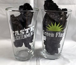 2 New Green Flash Beer Pint Glasses Taste Enlightenment - $27.67