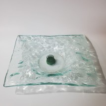 Ikébana Handmade Large Rectangle Kenzan Frog Glass Vase by Jean-Claude Gardner - £59.86 GBP