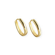 Anyco Earrings Gold Plated Bohemian Minimalist Geometric Thick Oval Hoop For Wom - £21.70 GBP