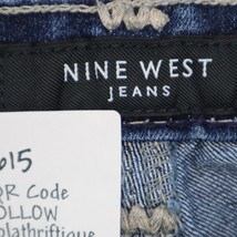 Nine West Jeans Womens 32/14 Blue Denim Flat Front Bootcut Pockets Pants - £20.60 GBP