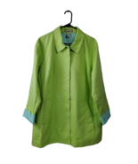 Caribbean Joe Jacket Women PXL Raincoat Button Down Long Sleeve 100% Cotton - £20.59 GBP