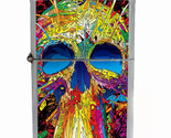 Psychedelic Skull Rs1 Flip Top Dual Torch Lighter Wind Resistant - $16.78