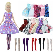 Random 3 Summer Mini Dress 3 Stockings For Barbie Doll Kids Toys For Kids 1/6 - £10.08 GBP