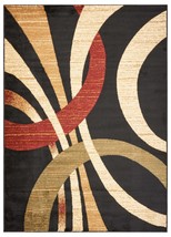 HomeRoots 395732 8 x 10 ft. Black Abstract Geometric Area Rug - £166.34 GBP