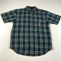 Vintage Disney Tigger Shirt Mens L Green Blue White Plaid Button Down Winnie - £17.88 GBP