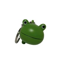 Geddes Colorful Green Frog Plastic Key Ring Some Wear 2.25 in &amp; Pen - $5.59
