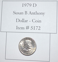 1979 D Susan B Anthony Dollar, # 5172, vintage coins - $13.60