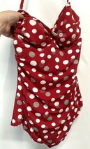 Jantzen Bathing Swim Suit One Piece Red Polka Dots Pin Up Girl Style EPOC 10 - £29.80 GBP