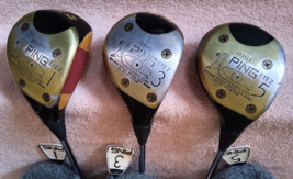Tz Golf - Vintage Rare Ping Eye 2 Woods 1, 3, &amp; 5 Woods Set Steel Shafts Rh - £43.91 GBP