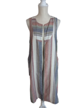Mystree Women&#39;s Color Stripe Kimono Sleeveless Duster Sz L w/ Lace-up De... - £15.52 GBP