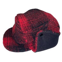 GAP Lumberjack Red Plaid Trapper Tartan Faux Fur Lined Fleece Hipster Ha... - $11.88