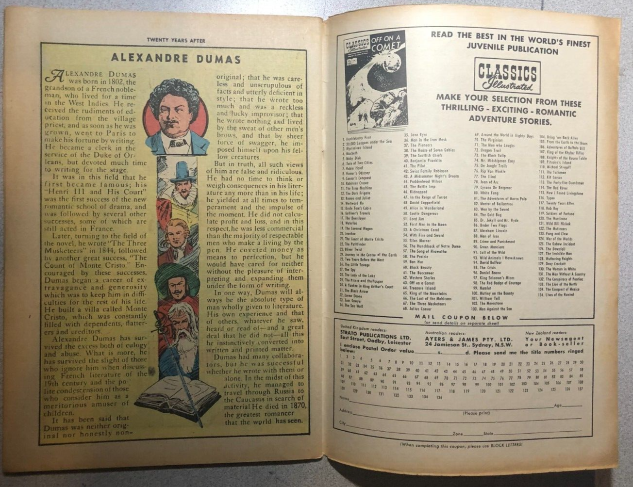CLASSICS ILLUSTRATED #117 Twenty Years After (HRN 134) UK comics edition FINE+ Item image 3