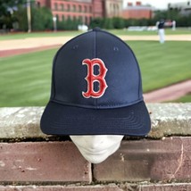 NWT Boston Red Sox Flat Hat MLB OC Sports Q3 Blue w/ Red B Logo Cap Adjustable! - £14.01 GBP