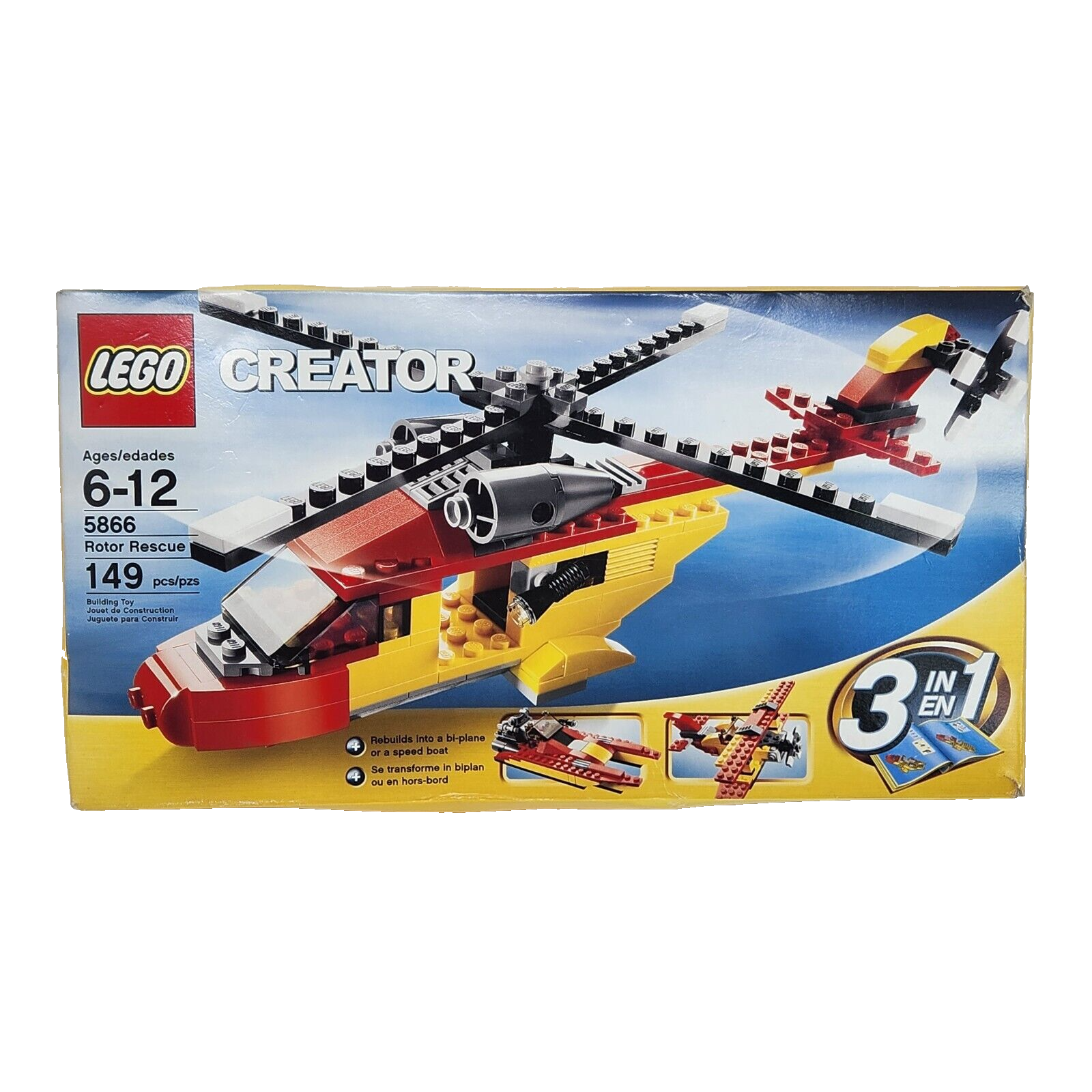 LEGO CREATOR ROTOR RESCUE HELICOPTER # 5866 OPEN BOX NOT SURE IF COMPLETE - $19.00