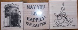 Lot 3 Brand New Rubber Stamps~Castle, Toad, Happy - $16.00