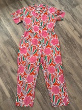 Diane Von Furstenburg x Target Jumpsuit  Short Sleeve Pink Floral DFV L 10/12 - £15.14 GBP