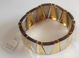 Lia Sophia Two-tone Stretch Bracelet NWT 1.1/8&quot; wide - £19.45 GBP