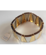 Lia Sophia Two-tone Stretch Bracelet NWT 1.1/8&quot; wide - $33.65 CAD