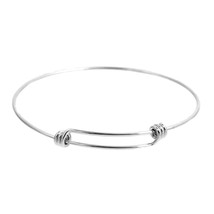 Solid Stainless Steel Expandable Double Bar Add A Bead Charm Bracelet Base - £5.37 GBP