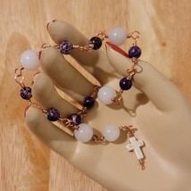 Handmade Quartz, Jasper, Howlite, Copper Rosary Bracelet - $820.99 MXN