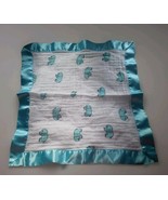 Aden + Anais Teal Muslin Elephant Baby  Lovey Satin Trim Security Blanket - $44.55
