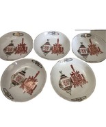 Set Of 5 Gold Rim Small Plates Made In Taiwan 4 Inches Each - $259.81 MXN