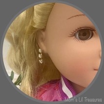Clear Rhinestone Dangle Doll Earrings • 18 Inch Doll Jewelry - £5.51 GBP