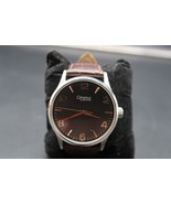 Caravelle Bulova Mens Wrist Watch Black and Copper Tone Leather Band Kee... - $2,305.47 MXN