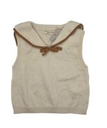 Gingersnaps Baby Marina Sailor Knit Sweater Vest Bow Collar Beige Cotton... - $38.00