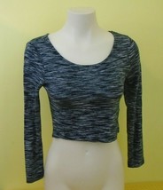 H&amp;M Divided Cropped Black White Striped 3/4 Sleeve Women&#39;s Top Size Small - £7.32 GBP