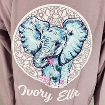 Ivory Ella Muted Light Purple Large Elephant Graphic Backside Women&#39;s T-Shirt M - £15.10 GBP