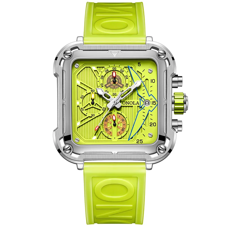 Luxury Watch Men Brand Unique Square Design Fashion Quartz Sports Tape W... - £39.33 GBP