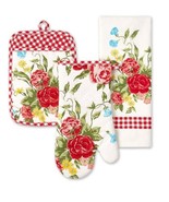 Three (3) Pioneer Woman ~ &quot;Sweet Rose&quot; ~ Kitchen Set ~ Oven Mitt~Pothold... - $30.55 CAD