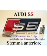 Stemma ANTERIORE AUDI S5 A5 CALANDRA GRIGLIA CROMATO LUCIDO Badge Fregio Logo - $16.00