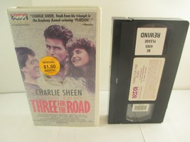 Three for the Road VHS Vista Home Video Charlie Sheen 80s Road Trip Comedy RARE - £8.30 GBP