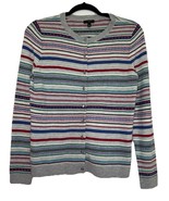 Talbots Size S Petite Striped Lambswool Blend Cardigan Sweater Button Front - $27.34 CAD