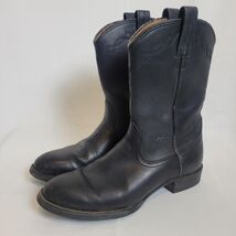 Ariat Black Leather Boots Heritage Roper Style 14501 Mens Size 9.5 B Cowboy - $42.56