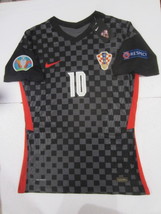 Luka Modric #10 Croatia Euro 20/21 Match Slim Black Away Soccer Jersey 2020-2021 - £87.92 GBP