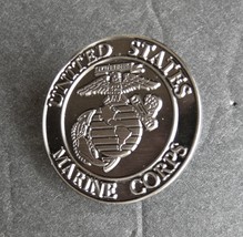 US MARINE CORPS USMC MARINES POLISHED PEWTER LAPEL PIN BADGE 1 INCH - £4.48 GBP