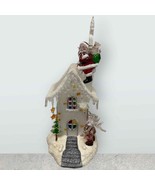 Christmas holiday house with bubble Santa glass &amp; plastic *READ - £34.25 GBP