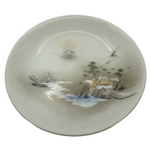 Vintage Kutani Japanese Porcelain Plate With Scenic Landscape &amp; Water Wheel Desi - £16.27 GBP