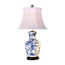 Chinese Blue and White Porcelain Vase Bird Motif Table Lamp 32&quot; - £318.86 GBP
