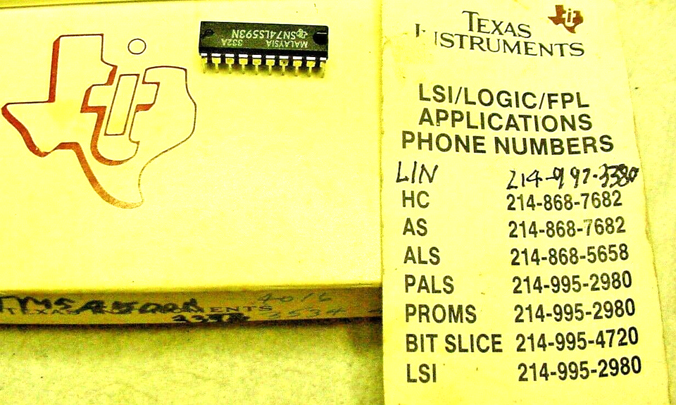 1 NOS TI&#39;s SN74LS593N 8-bit Binary Counter with input registers 20 Pin Dip - $2.38